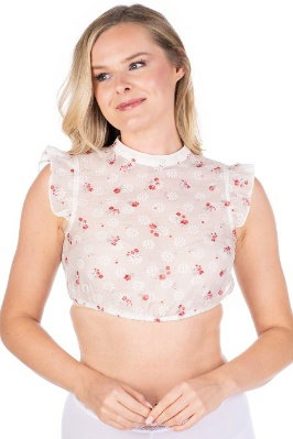 Dirndlbluse - HALINA - rot, blau