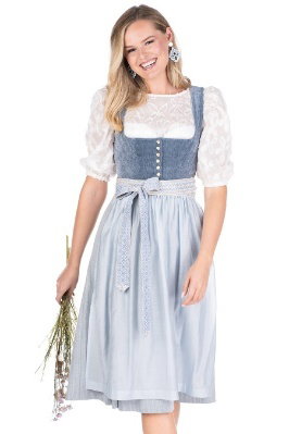 Samt Dirndl 2tlg. - LEOPOLDSDORF - vintage blue/himmelblau