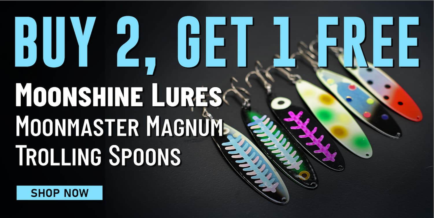 Buy 2, Get 1 Free Moonshine Moonmaster Magnum Trolling Spoons Shop Now