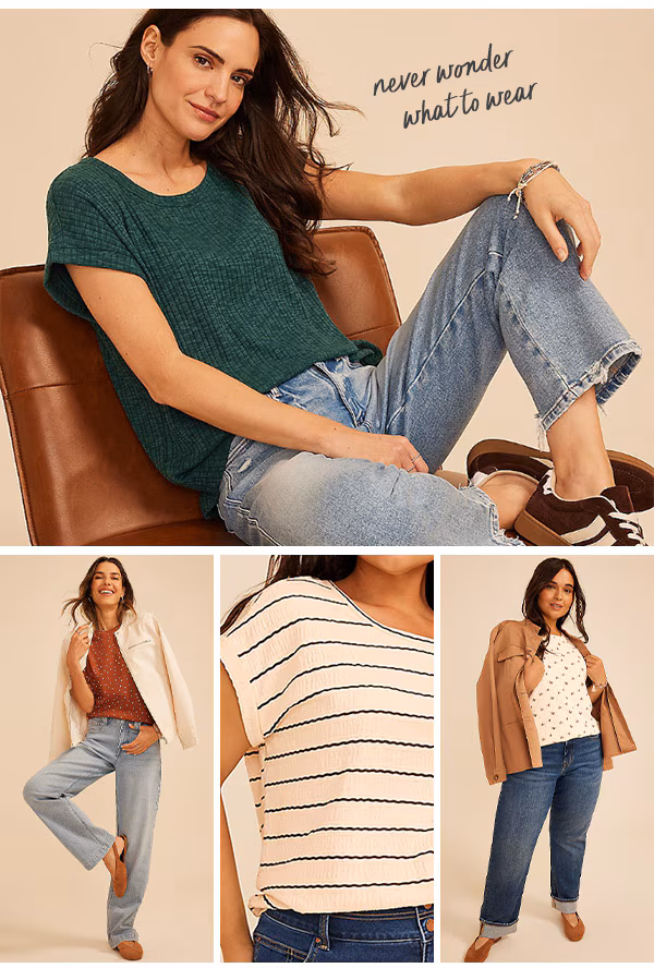 Never wonder what to wear. Models wearing maurices clothing.