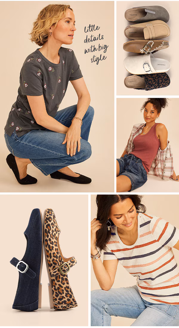 Little details with big style. Models wearing maurices clothing.