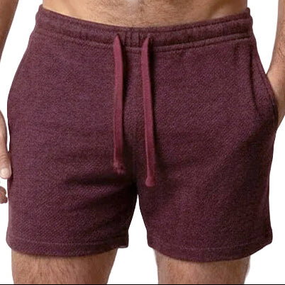Image of The Cruiser French Terry 5" Varsity Sweat Shorts in Red Wine - Made In USA