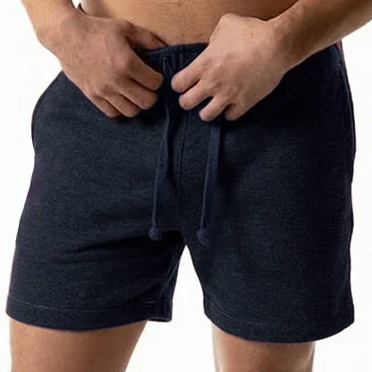 Image of The Cruiser French Terry 5" Varsity Sweat Shorts in Blue-Black - Made In USA
