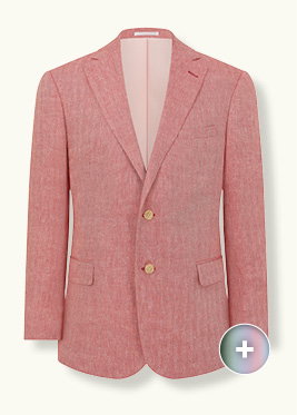 Raspberry Herringbone Linen Jacket