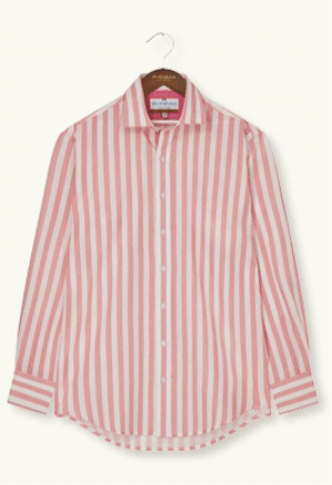 Pink and White Stripe Linen and Cotton Shirt