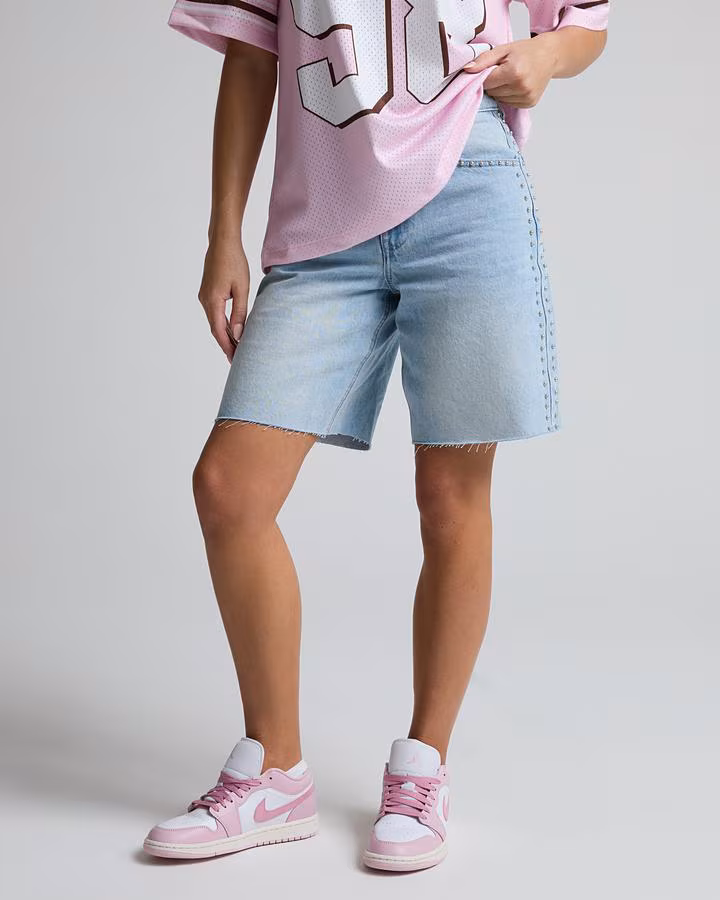 Dripmade Womens Stud Denim Jort