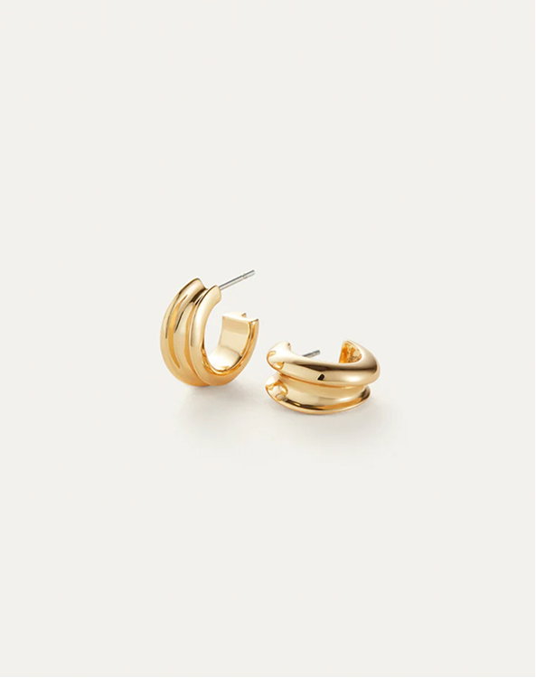 mini lennon hoop earrings gold