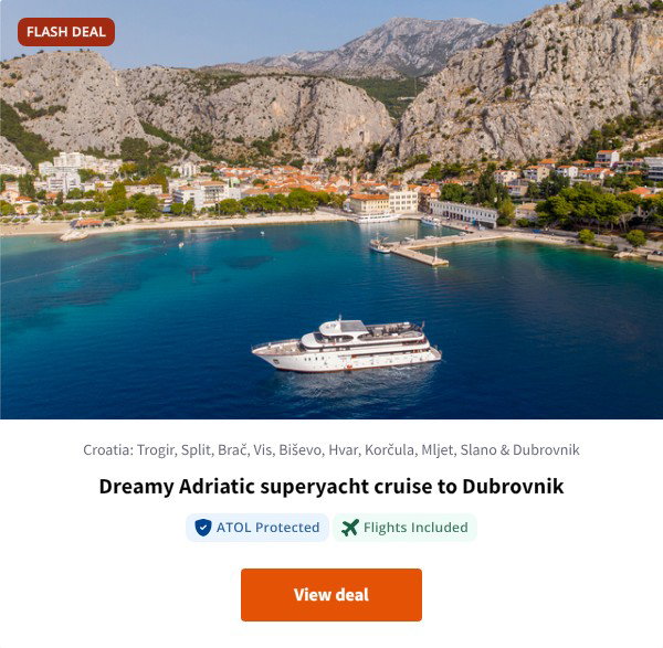 Dreamy Adriatic superyacht cruise to Dubrovnik
