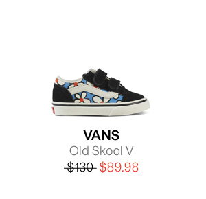 Vans Toddler's Old Skool V Painted Floral Sneakers in Black