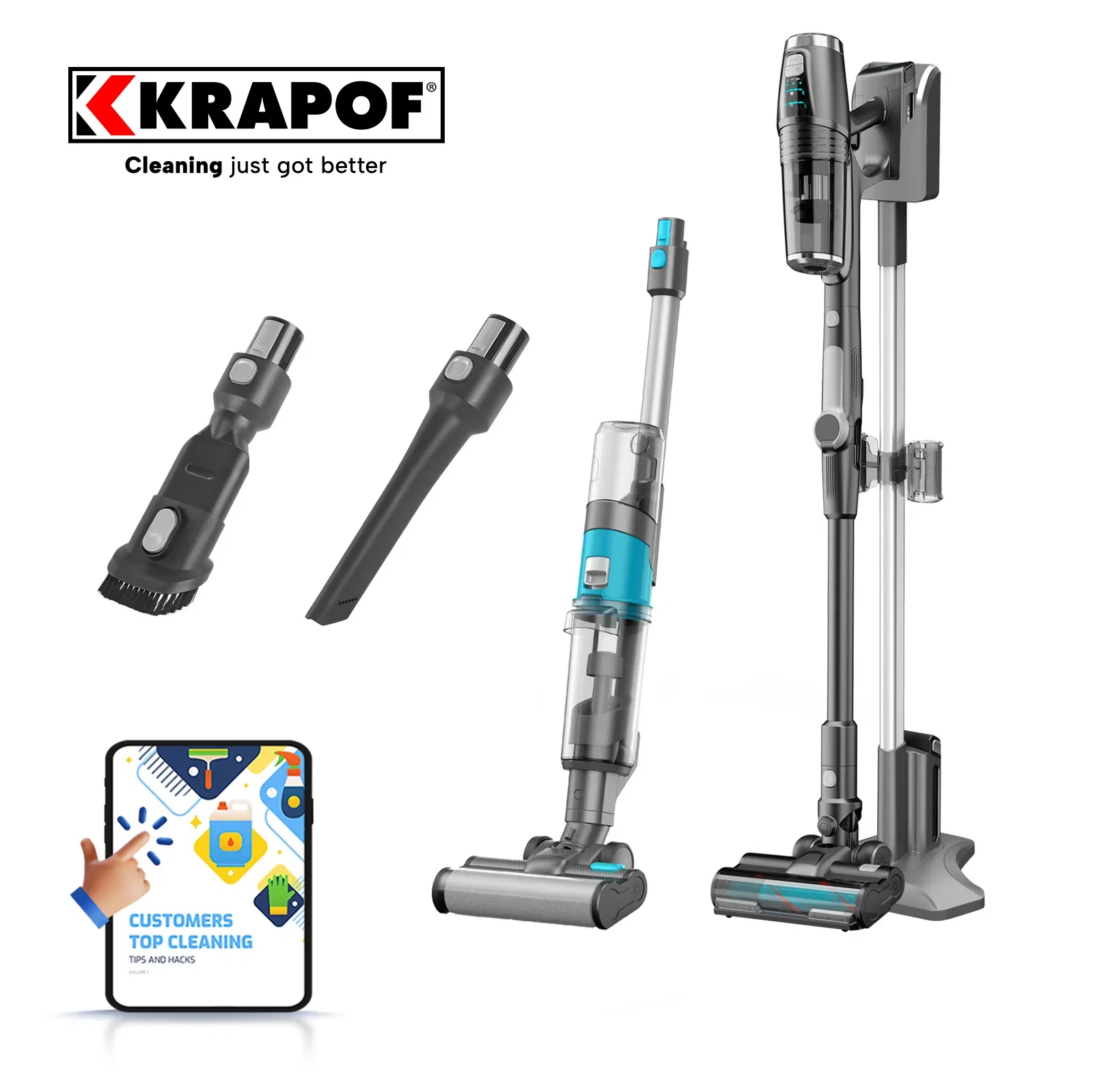 Image of Wet & Dry 2-in-1 Cordless Stick Vacuum and Smart  Floor Cleaner
