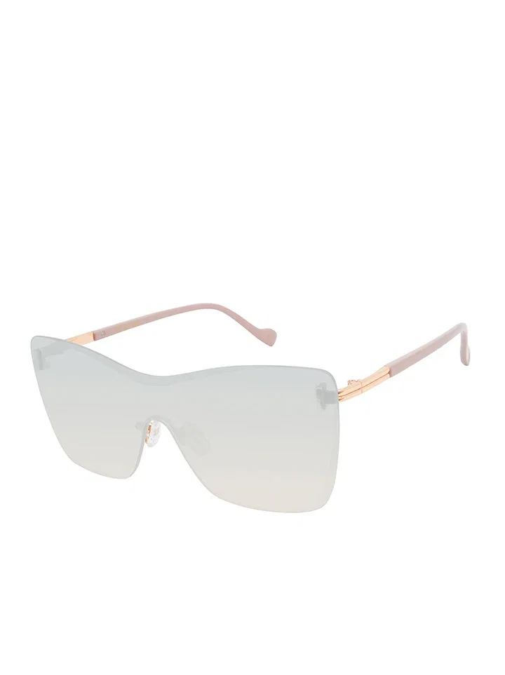 Image of Glamorous Frameless Shield Sunglasses in Rose Gold
