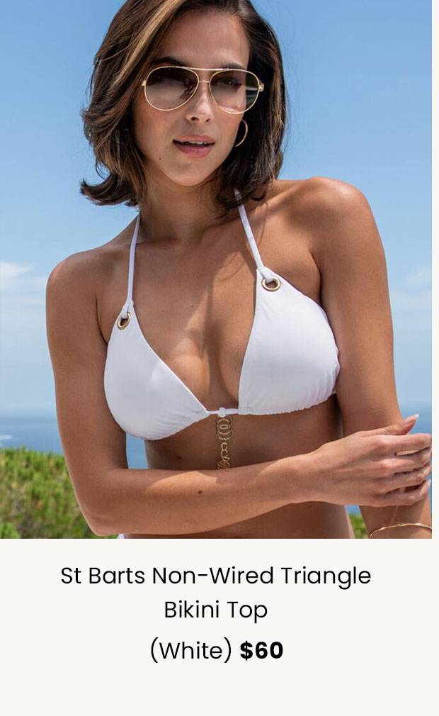 St Barts Non-Wired Triangle Bikini Top - White