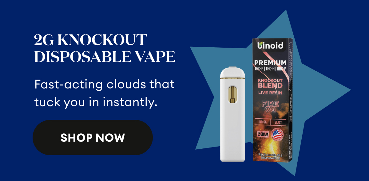 2G Knockout Disposable Vape | Fast-acting clouds that tuck you in instantly. | Shop Now