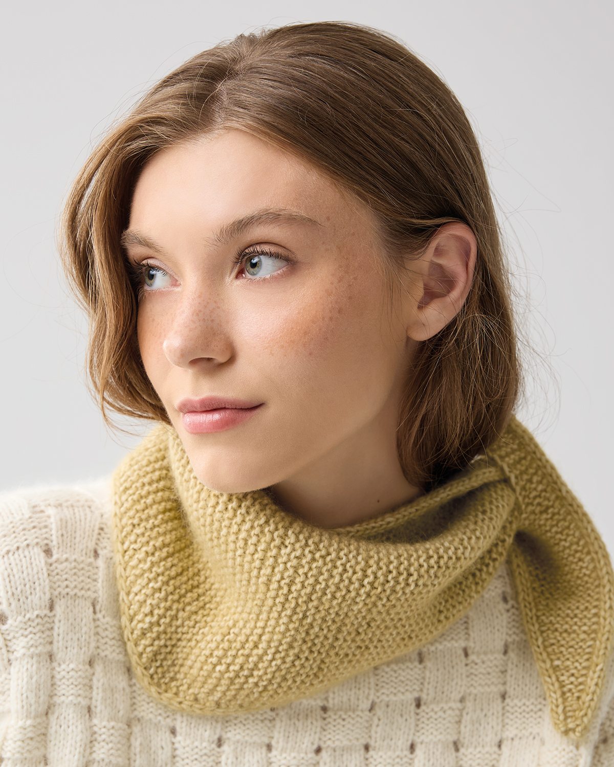 Strickset Tuch Oliv