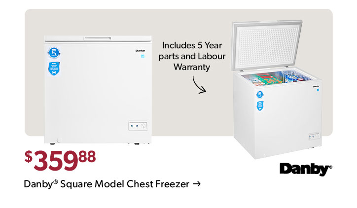 359 dollars 88 cents. Featured Danby Square Model Chest Freezer. Click to shop.