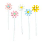 Image of Colored Daisy Cake Toppers