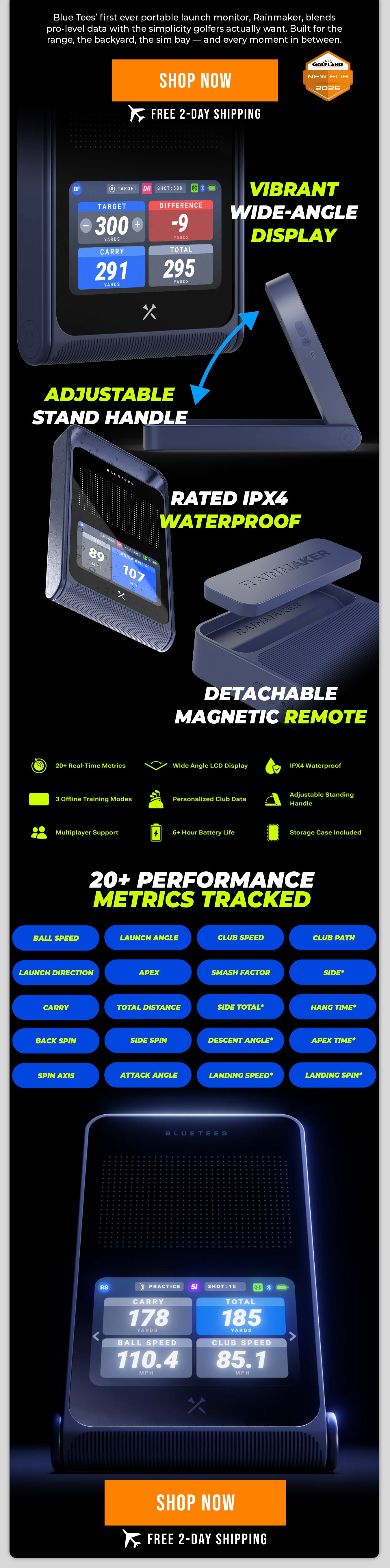 NEW | Blue Tees Rainmaker Portable Launch Monitor