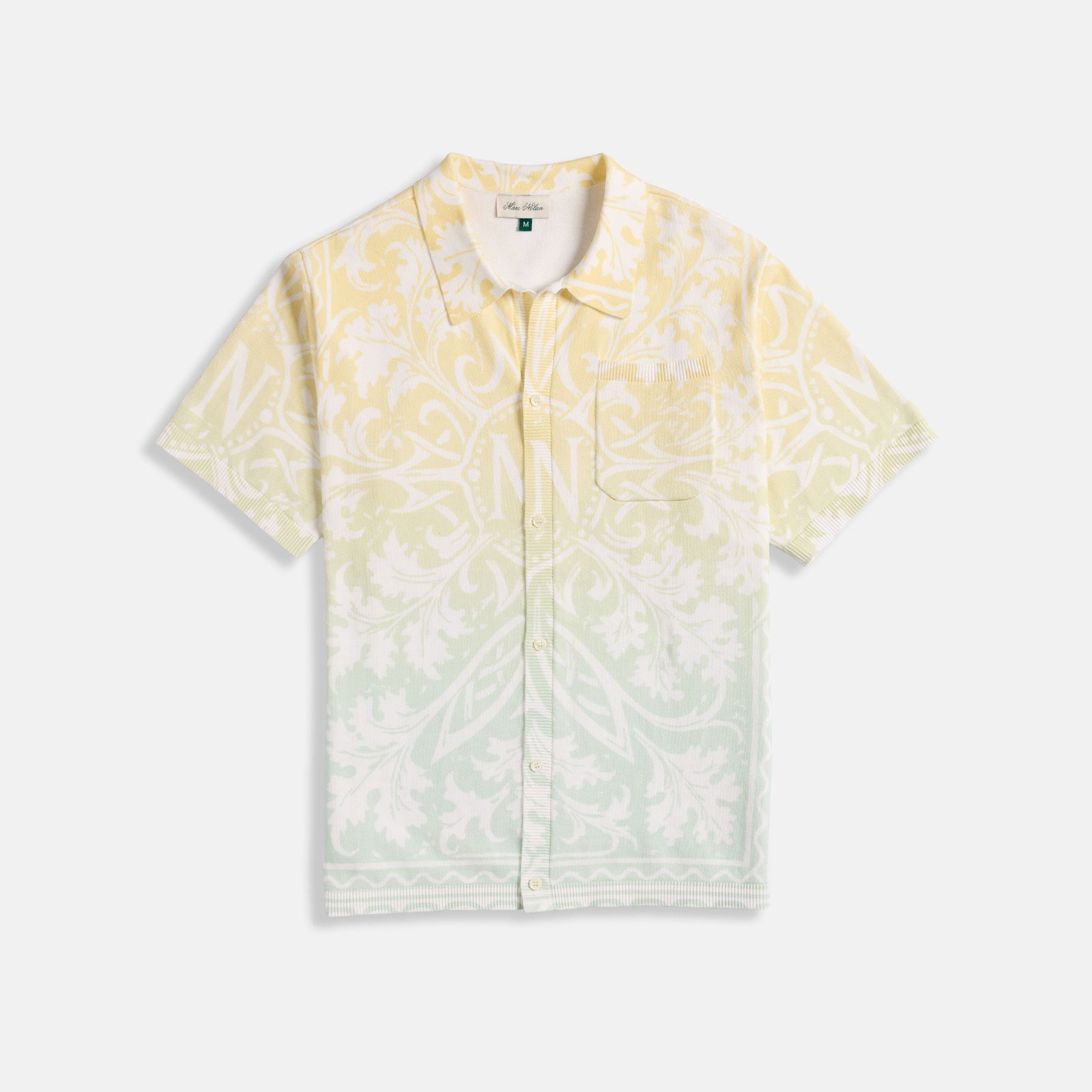 Image of Marc Nolan Knit Monogram Shirt - Citron Ombre