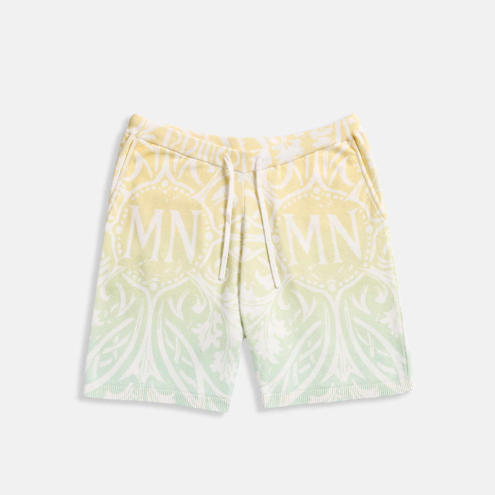 Image of Marc Nolan Knit Monogram Shorts - Citron Ombre