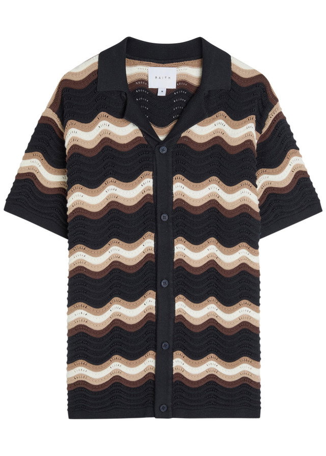 RAITH Primavera wavy crochet cotton shirt