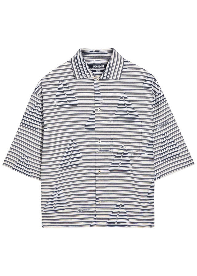 JACQUEMUS La Chemise Plage striped jacquard cotton shirt