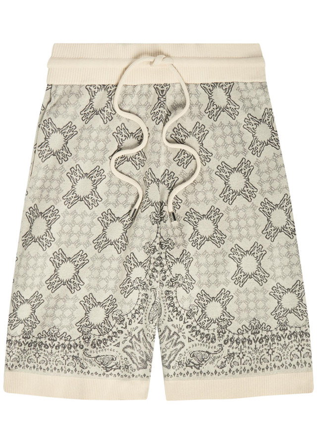 AMIRI Checked logo-monogram cotton-blend shorts