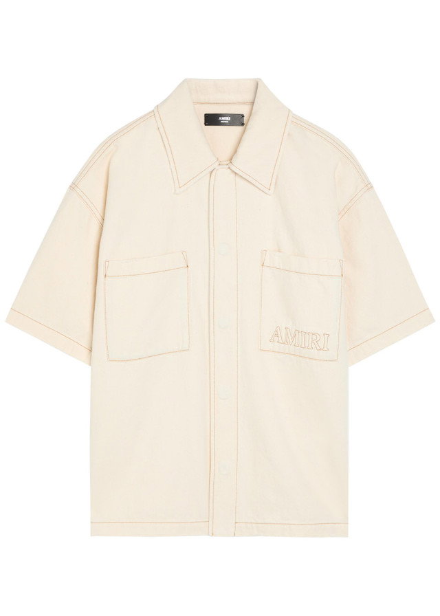 AMIRI Logo-embroidered denim shirt