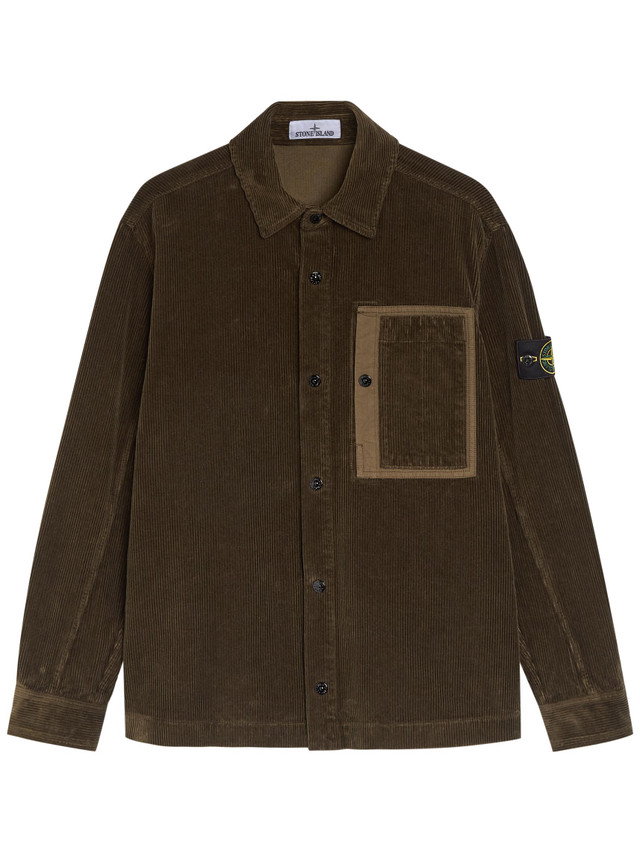 STONE ISLAND Logo corduroy overshirt