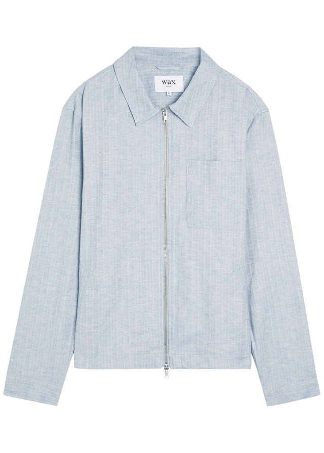 WAX LONDON Eldon striped cotton and linen-blend jacket