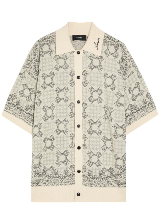 AMIRI Checked logo-monogram cotton-blend shirt