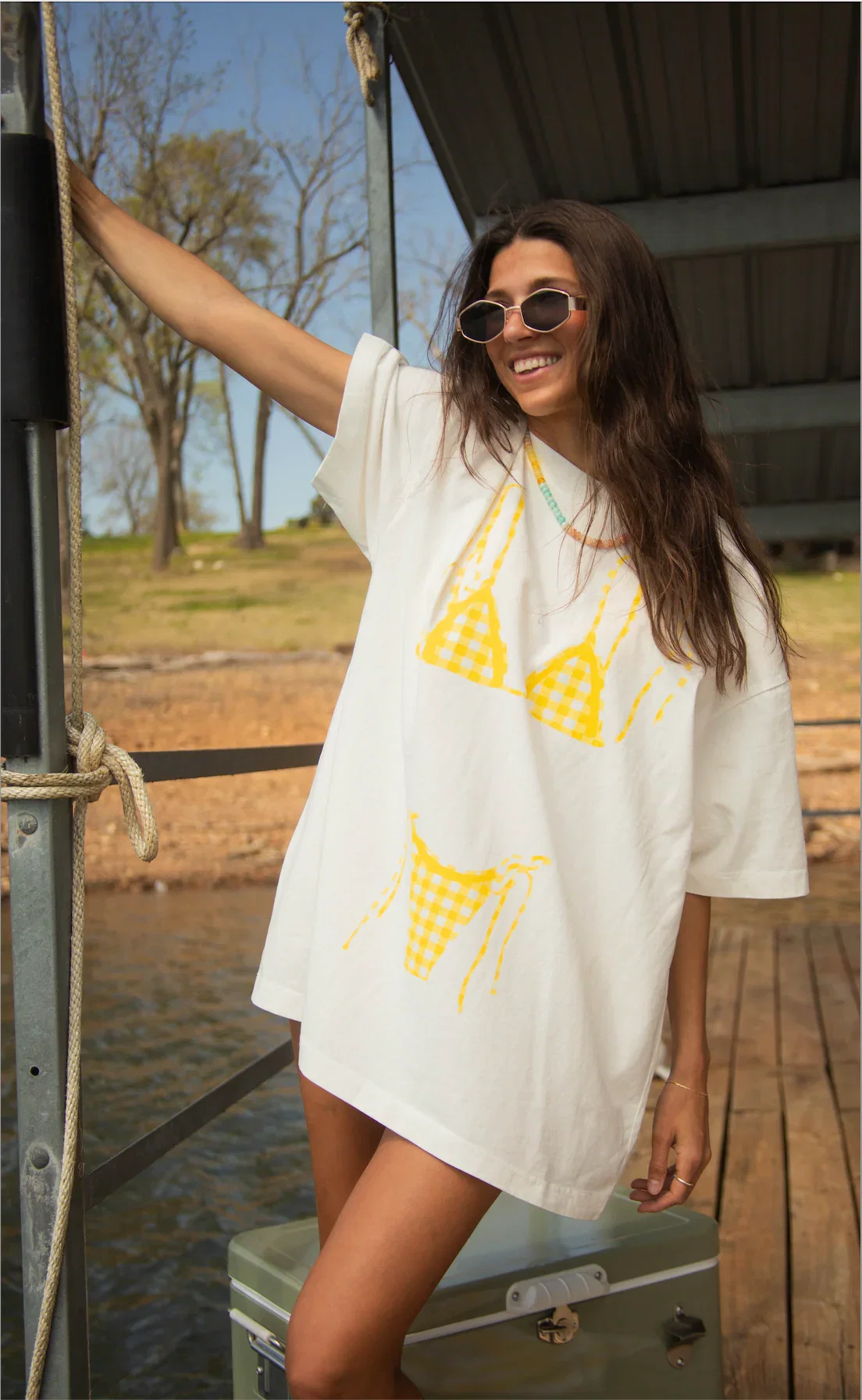 Image of charlie southern: bikini tee - gingham