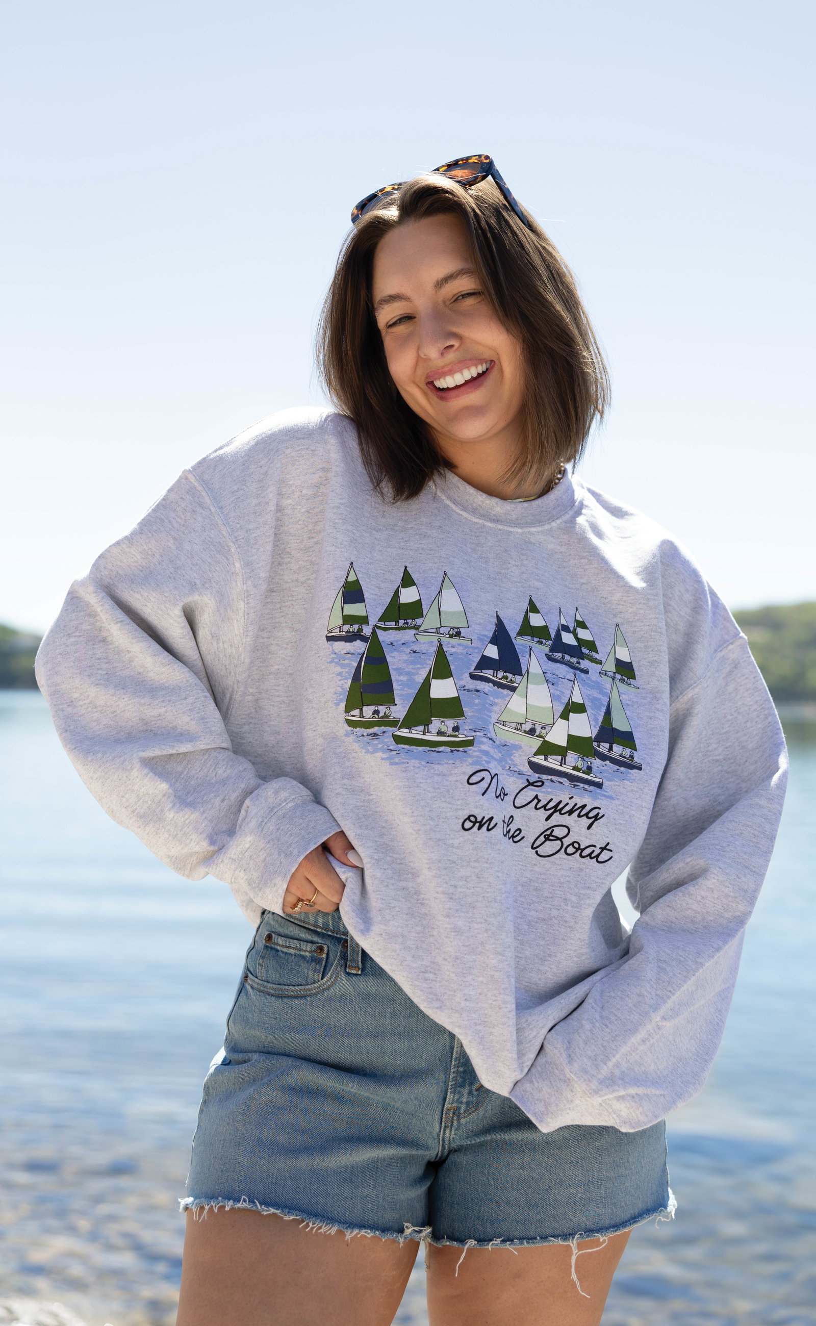 Image of charlie southern x jo johnson overby: no crying on the boat sweatshirt