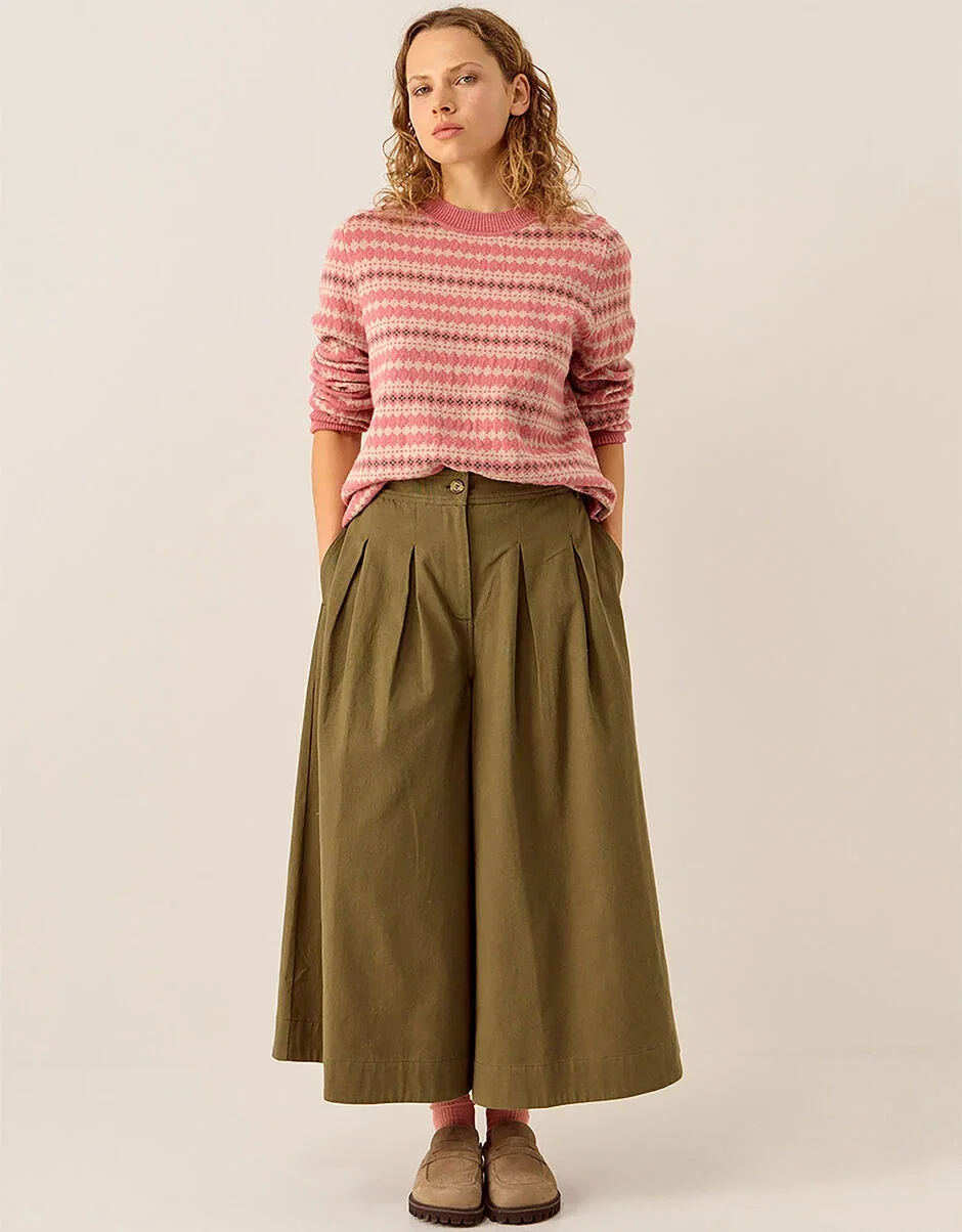 Rosie Cotton Twill Trousers Green By East