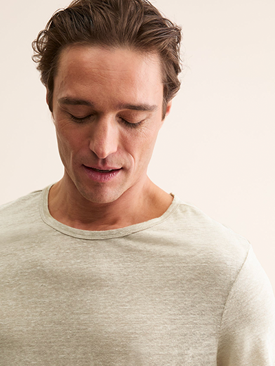 Men's Linen T-shirt in Beige