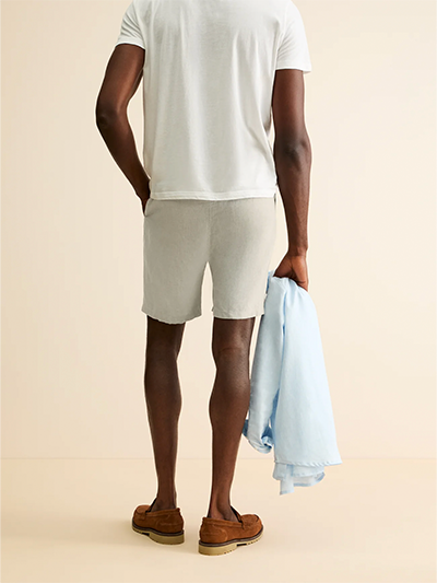 Men's Linen Shorts in Stone
