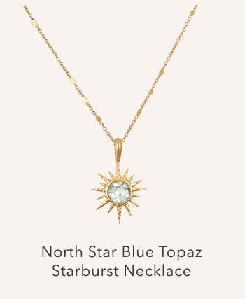 North Star Blue Topaz Starburst Necklace