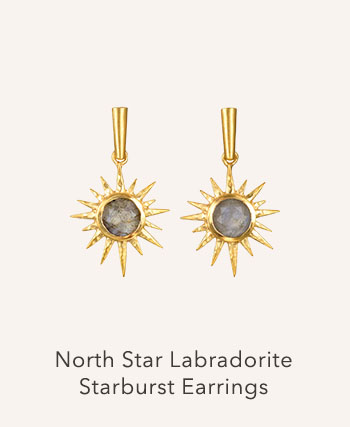 North Star Labradorite Starburst Earrings