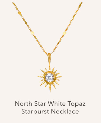 North Star White Topaz Starburst Necklace