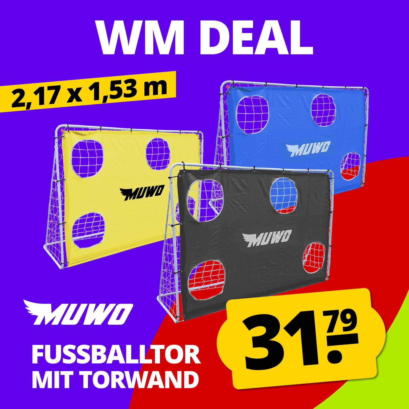 MUWO Fußballtor mit Torwand 