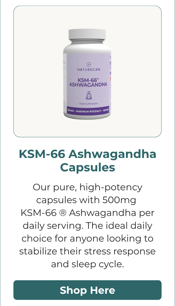 KSM-66 Ashwagandha Capsules - Pure capsules with 500mg KSM-66 per daily serving for stabilizing stress response