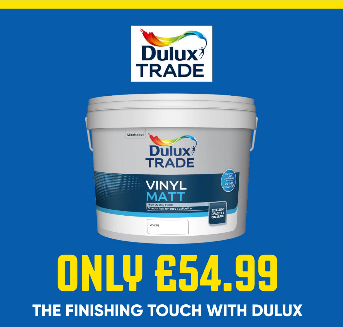 Dulux Trade Vinyl Matt Emulsion Paint White 10L