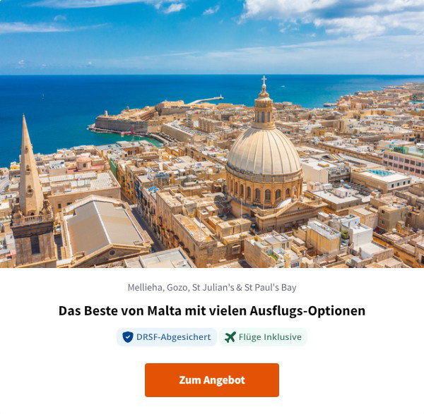 Das Beste von Malta mit vielen Ausflugs-Optionen