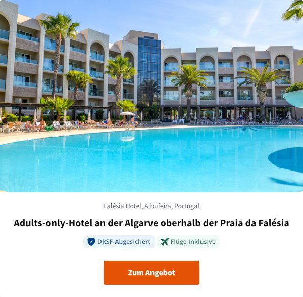 Adults-only-Hotel an der Algarve oberhalb der Praia da Falésia