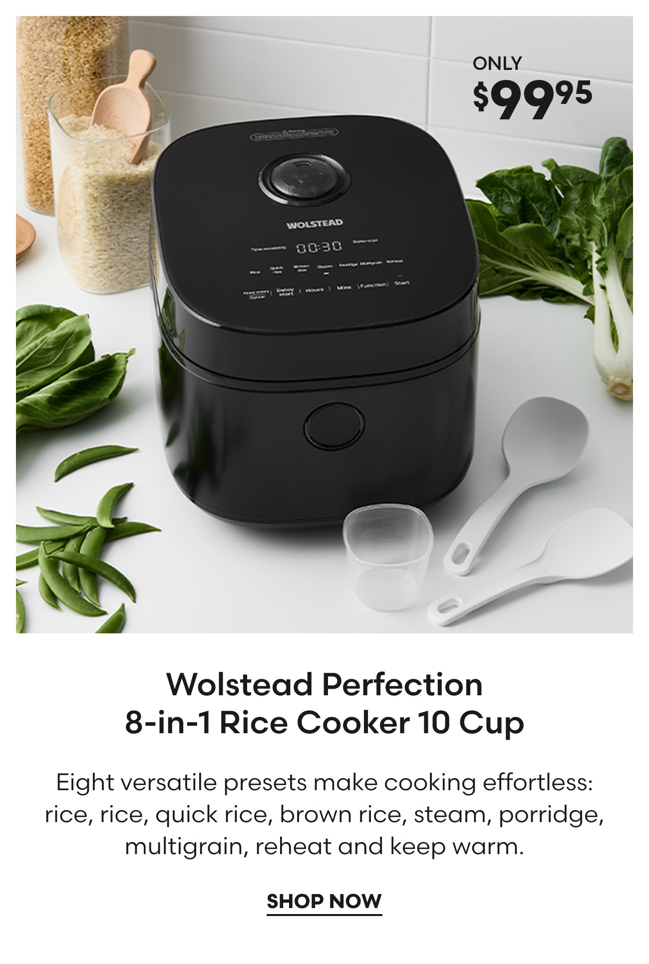 Wolstead Perfection 8-in-1 Rice Cooker 10 Cup
