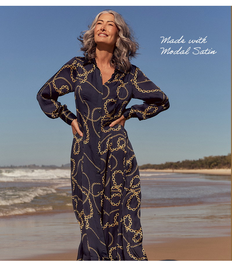 Shop Greta Collared Shirt Dress in Meridian