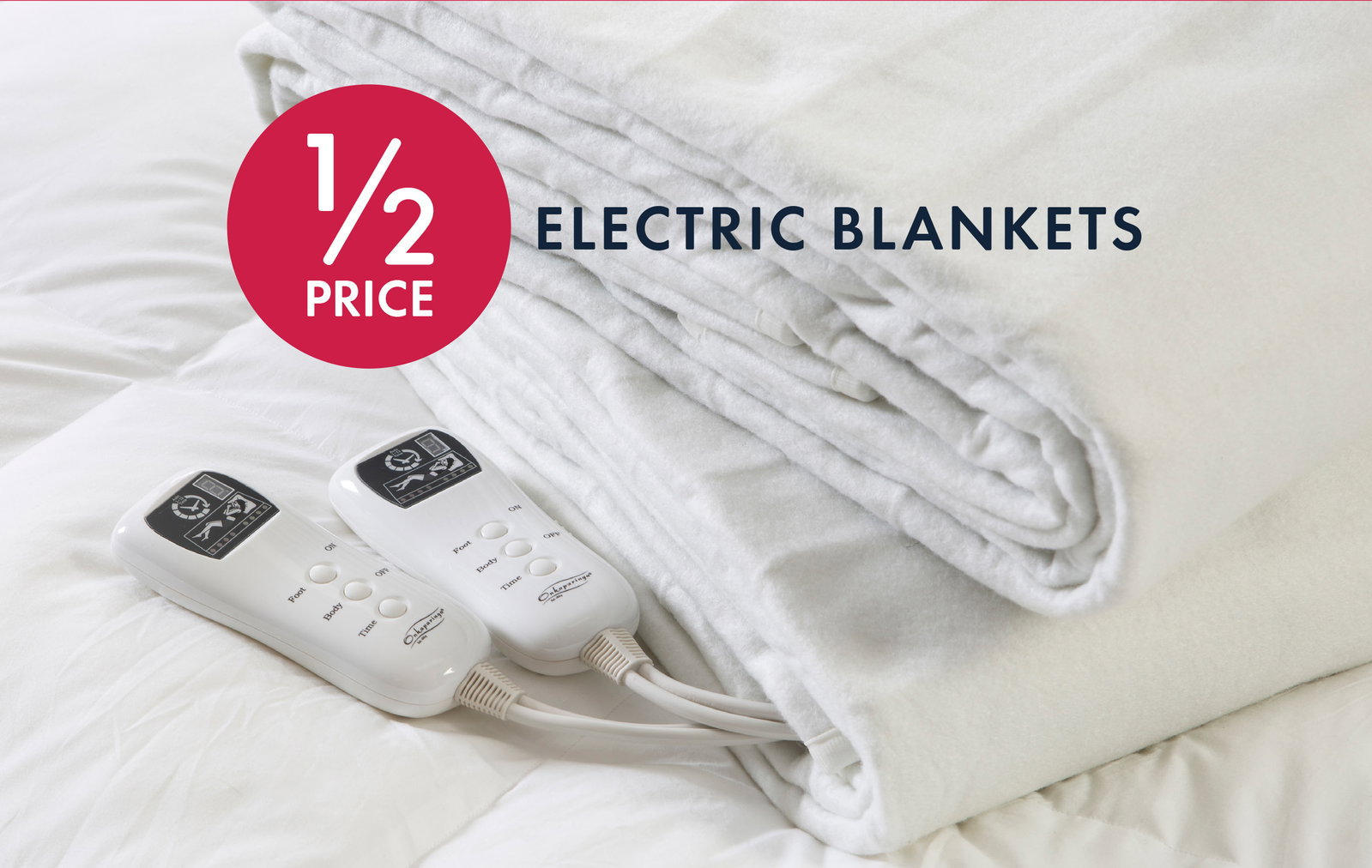 1/2 Price Electric Blankets
