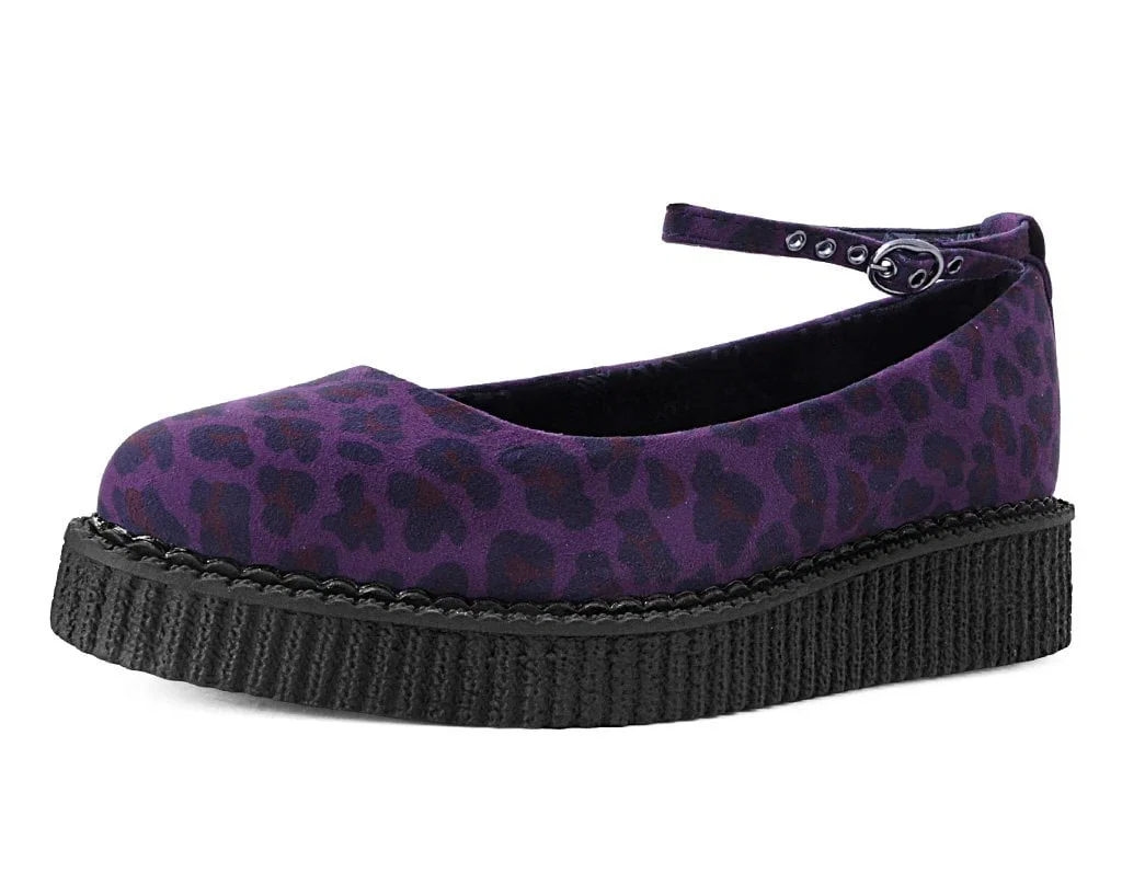 Image of Purple Leopard Pointed Ballet Creeper