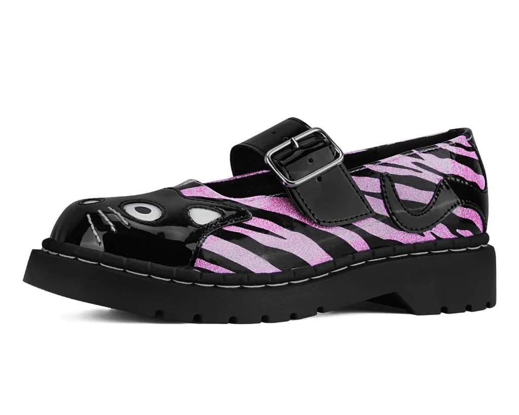 Image of Black & Pink Zebra Kitty Mary Jane
