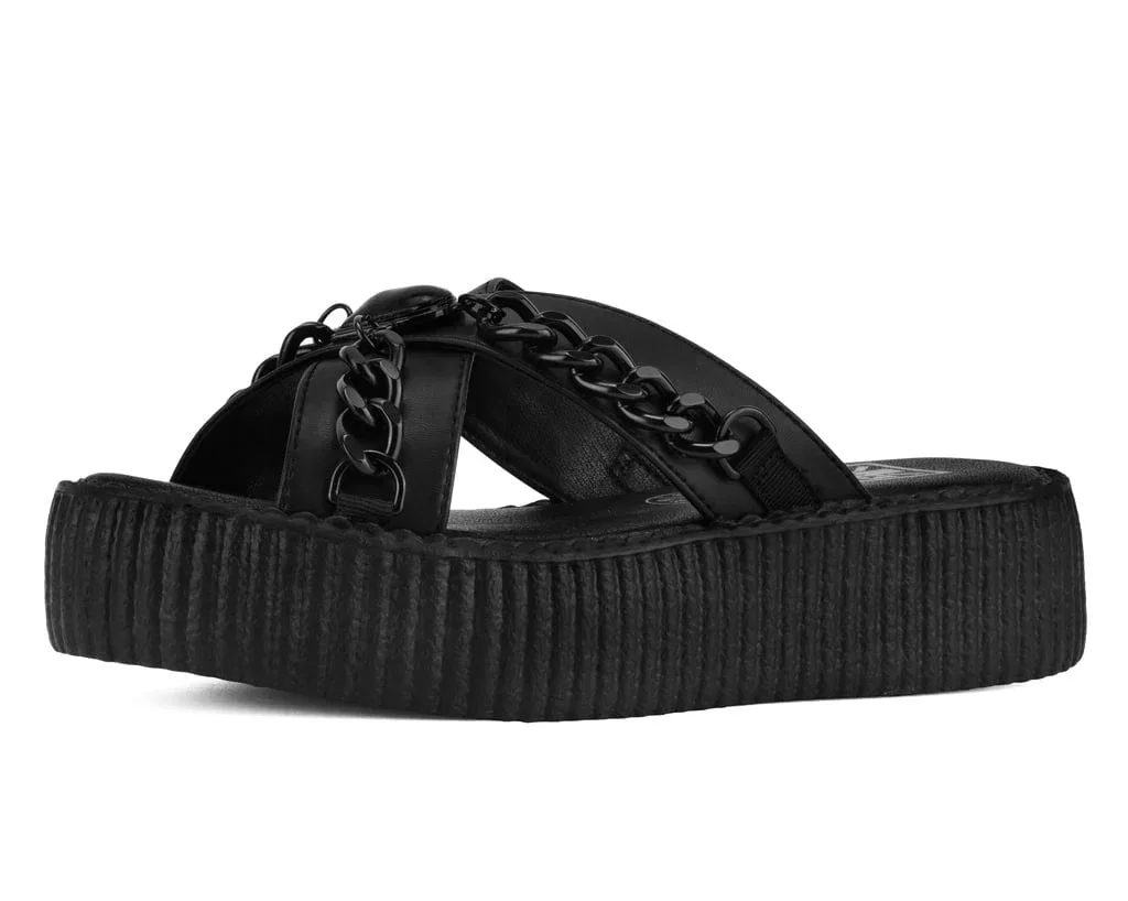 Image of Black TUKskin Heart Chain Viva Mondo Sandal