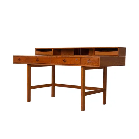 Peter Lovig Mid Century Danish Teak Flip Top Desk